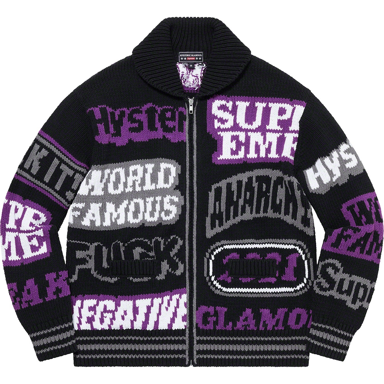Supreme®/HYSTERIC GLAMOUR Logos Zip Up Sweater view 4